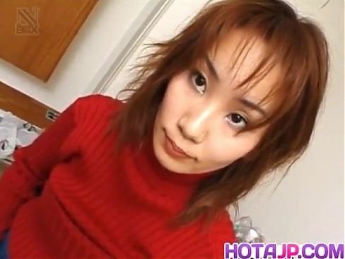 Yuki with hairy twat gets cum on face